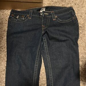 True Religion Dark Indigo Straight Leg Jeans